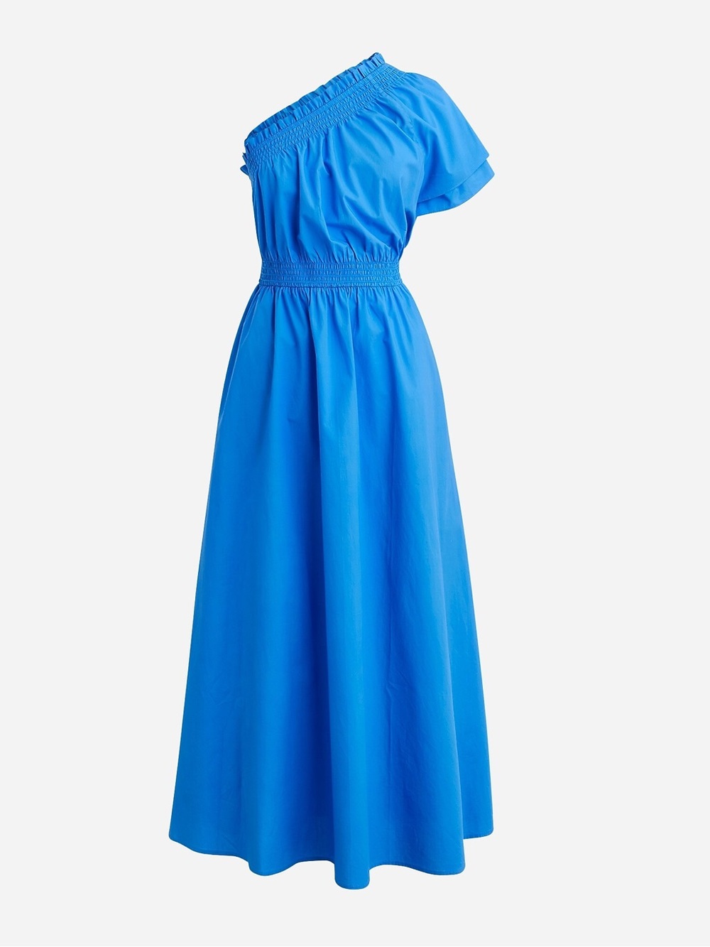J. Crew Cobalt One-Shoulder Maxi Dress